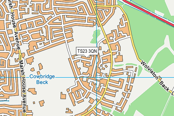 TS23 3QN map - OS VectorMap District (Ordnance Survey)