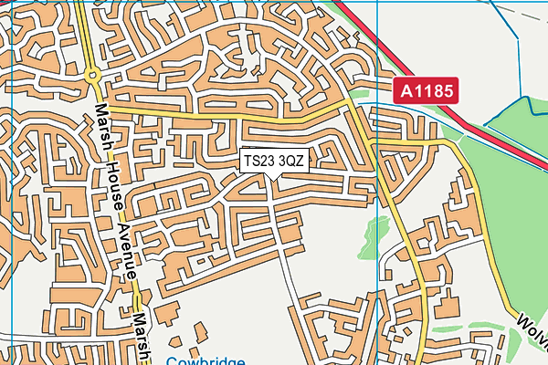 TS23 3QZ map - OS VectorMap District (Ordnance Survey) TS23 3QZ map - OS VectorMap District (Ordnance Survey)