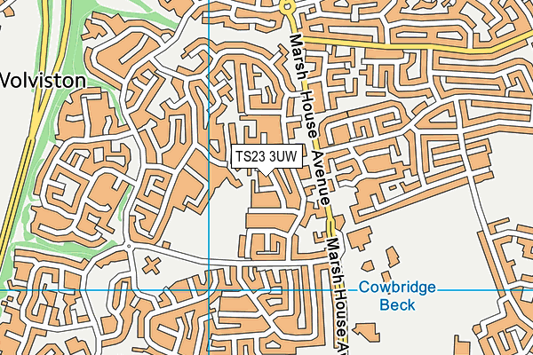 TS23 3UW map - OS VectorMap District (Ordnance Survey) TS23 3UW map - OS VectorMap District (Ordnance Survey)