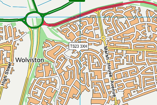 TS23 3XH map - OS VectorMap District (Ordnance Survey) TS23 3XH map - OS VectorMap District (Ordnance Survey)