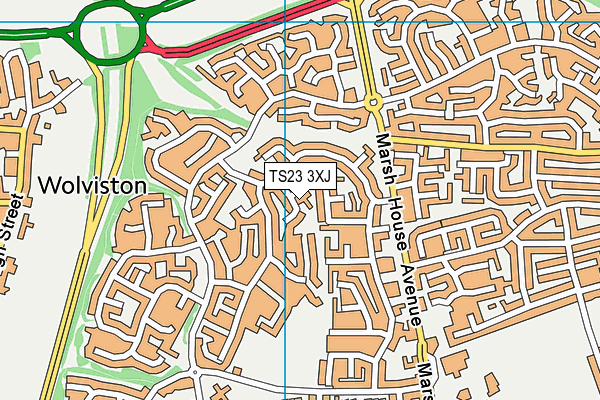 TS23 3XJ map - OS VectorMap District (Ordnance Survey) TS23 3XJ map - OS VectorMap District (Ordnance Survey)