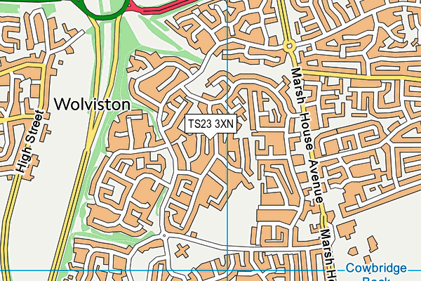 TS23 3XN map - OS VectorMap District (Ordnance Survey)