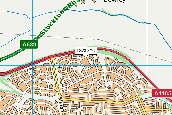 TS23 3YQ map - OS VectorMap District (Ordnance Survey) TS23 3YQ map - OS VectorMap District (Ordnance Survey)