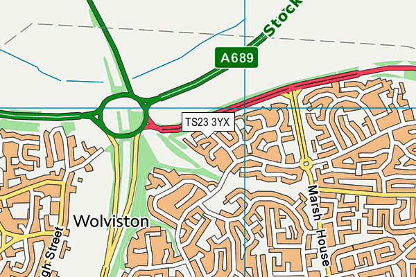 TS23 3YX map - OS VectorMap District (Ordnance Survey)