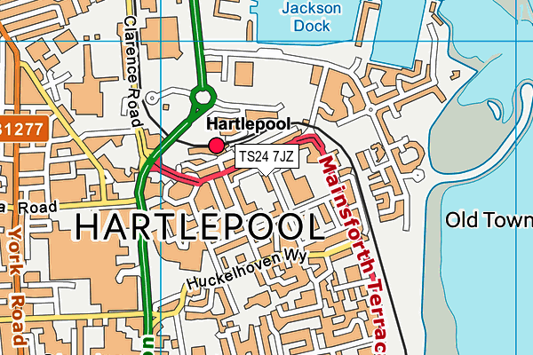 TS24 7JZ map - OS VectorMap District (Ordnance Survey)