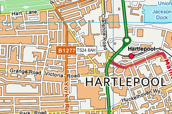 TS24 8AH map - OS VectorMap District (Ordnance Survey)