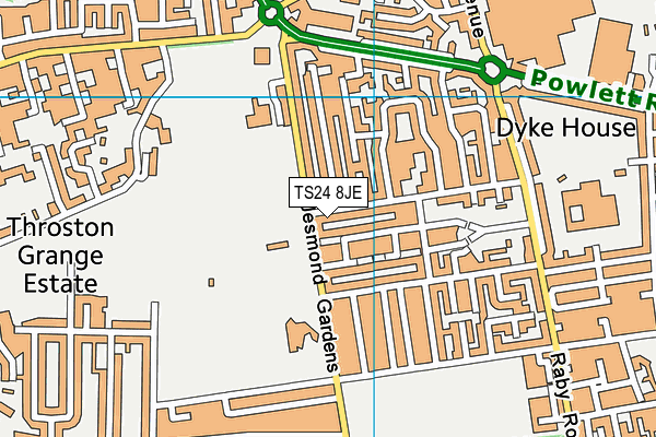 TS24 8JE map - OS VectorMap District (Ordnance Survey) TS24 8JE map - OS VectorMap District (Ordnance Survey)