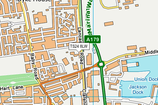 TS24 8LW map - OS VectorMap District (Ordnance Survey) TS24 8LW map - OS VectorMap District (Ordnance Survey)