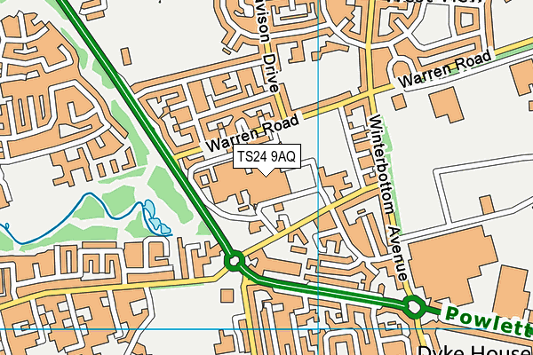 TS24 9AQ map - OS VectorMap District (Ordnance Survey)
