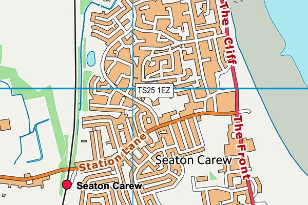 TS25 1EZ map - OS VectorMap District (Ordnance Survey)