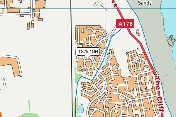 TS25 1GN map - OS VectorMap District (Ordnance Survey) TS25 1GN map - OS VectorMap District (Ordnance Survey)