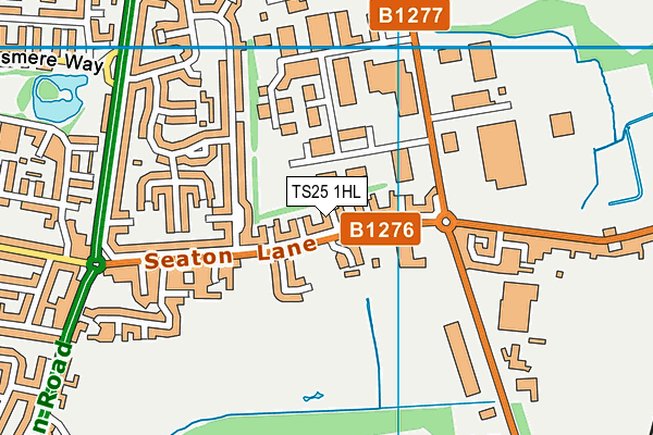 TS25 1HL map - OS VectorMap District (Ordnance Survey) TS25 1HL map - OS VectorMap District (Ordnance Survey)