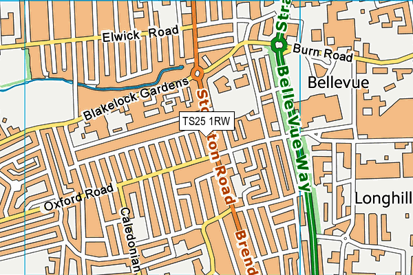 TS25 1RW map - OS VectorMap District (Ordnance Survey) TS25 1RW map - OS VectorMap District (Ordnance Survey)