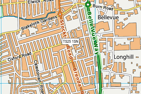 TS25 1SN map - OS VectorMap District (Ordnance Survey) TS25 1SN map - OS VectorMap District (Ordnance Survey)