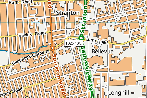 TS25 1SQ map - OS VectorMap District (Ordnance Survey) TS25 1SQ map - OS VectorMap District (Ordnance Survey)