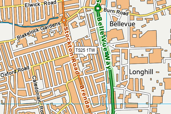 TS25 1TW map - OS VectorMap District (Ordnance Survey) TS25 1TW map - OS VectorMap District (Ordnance Survey)