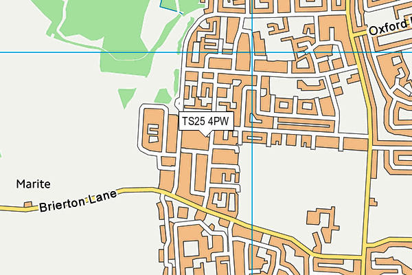 TS25 4PW map - OS VectorMap District (Ordnance Survey) TS25 4PW map - OS VectorMap District (Ordnance Survey)