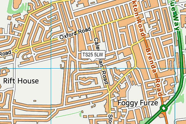 TS25 5LW map - OS VectorMap District (Ordnance Survey)