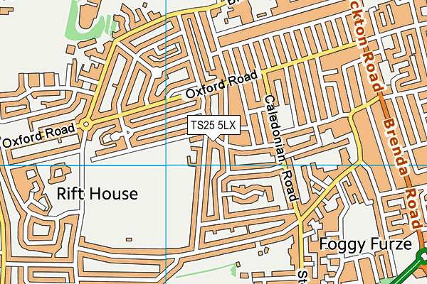 TS25 5LX map - OS VectorMap District (Ordnance Survey) TS25 5LX map - OS VectorMap District (Ordnance Survey)
