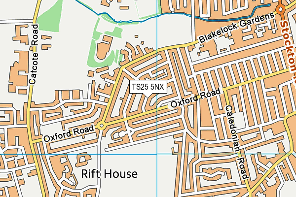 TS25 5NX map - OS VectorMap District (Ordnance Survey)