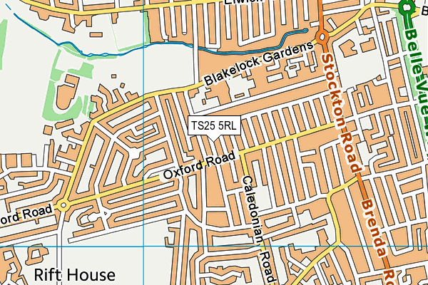 TS25 5RL map - OS VectorMap District (Ordnance Survey) TS25 5RL map - OS VectorMap District (Ordnance Survey)