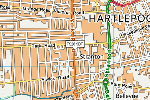 TS26 9DT map - OS VectorMap District (Ordnance Survey)