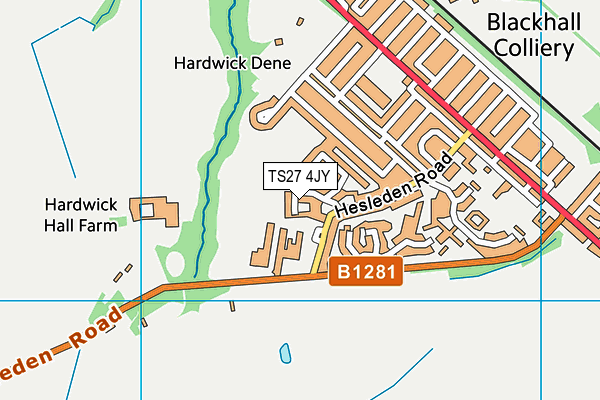 TS27 4JY map - OS VectorMap District (Ordnance Survey) TS27 4JY map - OS VectorMap District (Ordnance Survey)