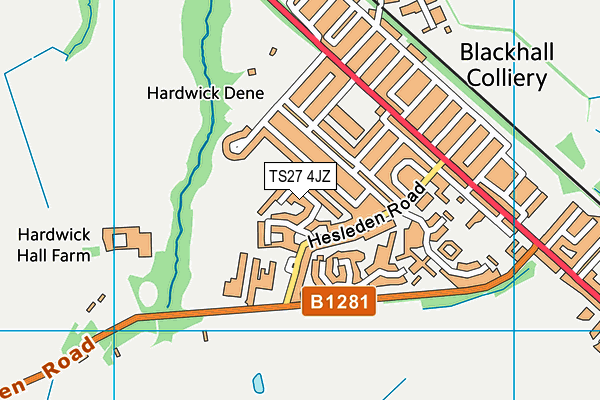 TS27 4JZ map - OS VectorMap District (Ordnance Survey) TS27 4JZ map - OS VectorMap District (Ordnance Survey)