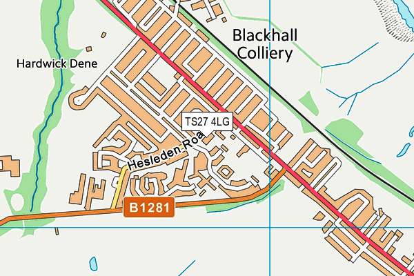 TS27 4LG map - OS VectorMap District (Ordnance Survey) TS27 4LG map - OS VectorMap District (Ordnance Survey)
