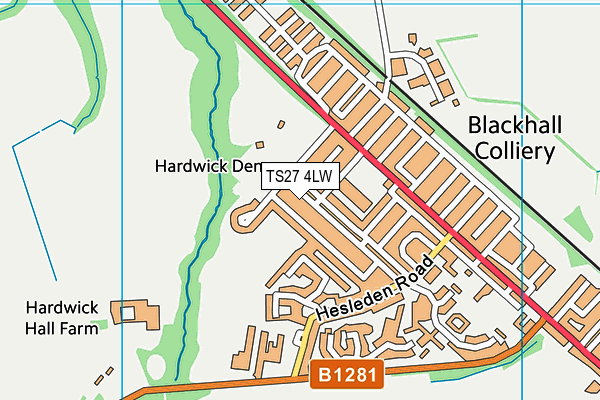 TS27 4LW map - OS VectorMap District (Ordnance Survey) TS27 4LW map - OS VectorMap District (Ordnance Survey)
