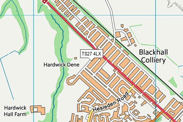 TS27 4LX map - OS VectorMap District (Ordnance Survey) TS27 4LX map - OS VectorMap District (Ordnance Survey)