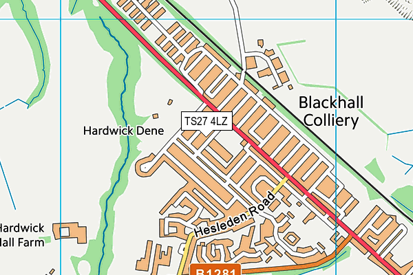 TS27 4LZ map - OS VectorMap District (Ordnance Survey) TS27 4LZ map - OS VectorMap District (Ordnance Survey)