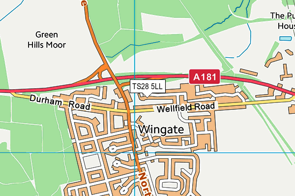 TS28 5LL map - OS VectorMap District (Ordnance Survey) TS28 5LL map - OS VectorMap District (Ordnance Survey)