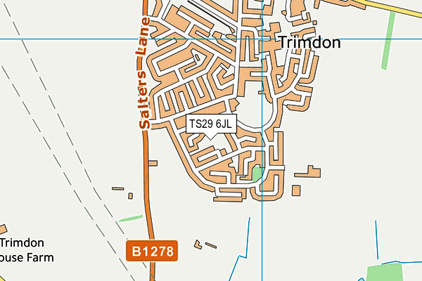 TS29 6JL map - OS VectorMap District (Ordnance Survey) TS29 6JL map - OS VectorMap District (Ordnance Survey)