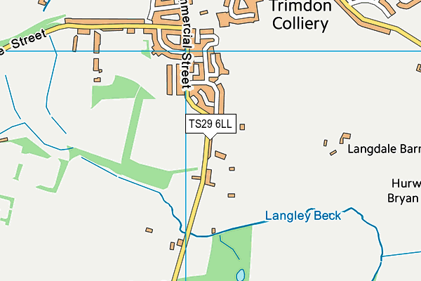 TS29 6LL map - OS VectorMap District (Ordnance Survey) TS29 6LL map - OS VectorMap District (Ordnance Survey)