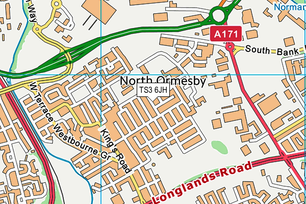 TS3 6JH map - OS VectorMap District (Ordnance Survey)