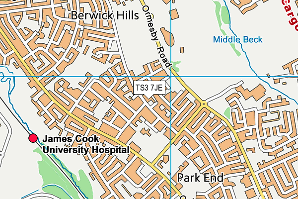TS3 7JE map - OS VectorMap District (Ordnance Survey) TS3 7JE map - OS VectorMap District (Ordnance Survey)