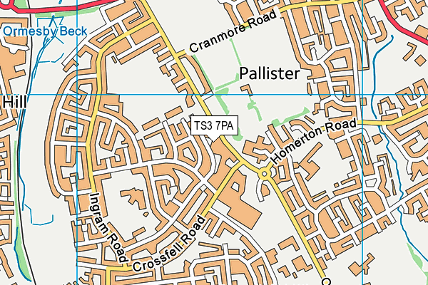 TS3 7PA map - OS VectorMap District (Ordnance Survey) TS3 7PA map - OS VectorMap District (Ordnance Survey)