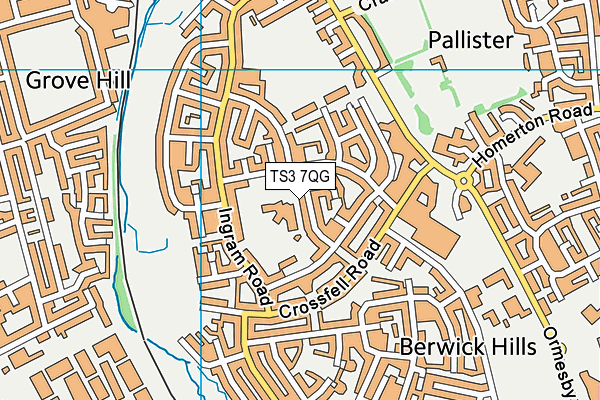TS3 7QG map - OS VectorMap District (Ordnance Survey) TS3 7QG map - OS VectorMap District (Ordnance Survey)