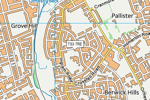TS3 7RE map - OS VectorMap District (Ordnance Survey)