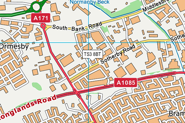 TS3 8BT map - OS VectorMap District (Ordnance Survey) TS3 8BT map - OS VectorMap District (Ordnance Survey)