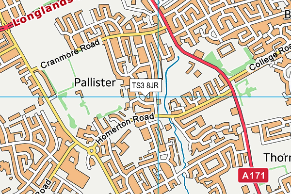 TS3 8JR map - OS VectorMap District (Ordnance Survey) TS3 8JR map - OS VectorMap District (Ordnance Survey)