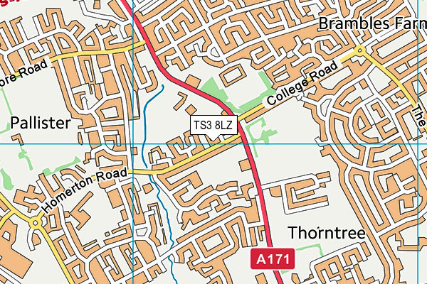 TS3 8LZ map - OS VectorMap District (Ordnance Survey) TS3 8LZ map - OS VectorMap District (Ordnance Survey)