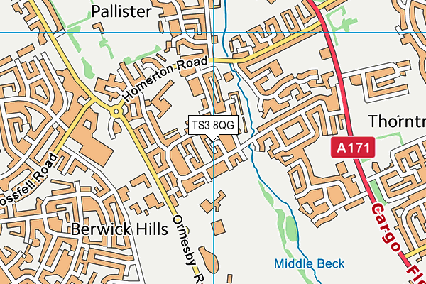 TS3 8QG map - OS VectorMap District (Ordnance Survey)