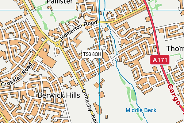 TS3 8QH map - OS VectorMap District (Ordnance Survey)