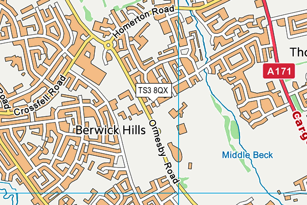 TS3 8QX map - OS VectorMap District (Ordnance Survey) TS3 8QX map - OS VectorMap District (Ordnance Survey)
