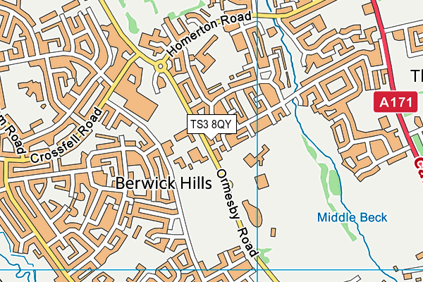 TS3 8QY map - OS VectorMap District (Ordnance Survey) TS3 8QY map - OS VectorMap District (Ordnance Survey)