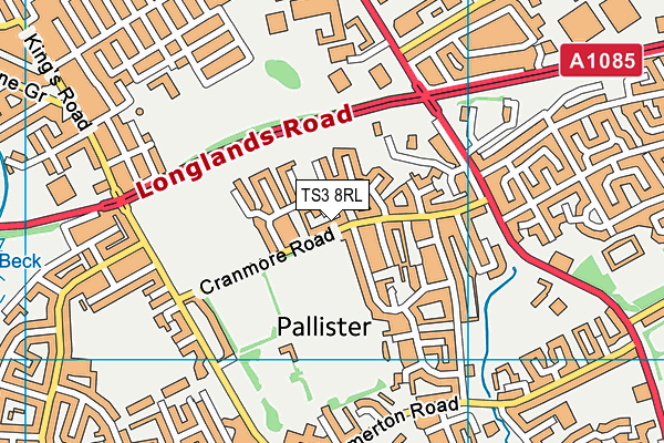 TS3 8RL map - OS VectorMap District (Ordnance Survey) TS3 8RL map - OS VectorMap District (Ordnance Survey)