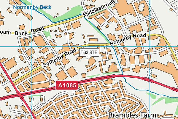 TS3 8TE map - OS VectorMap District (Ordnance Survey)