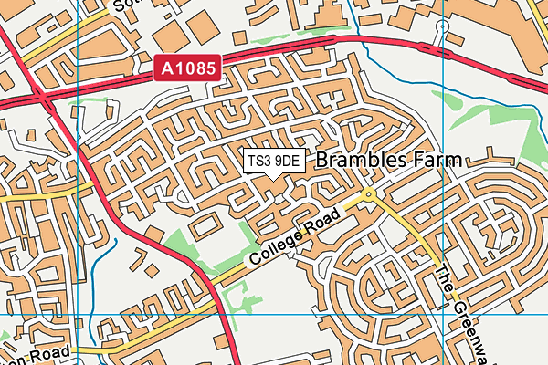 TS3 9DE map - OS VectorMap District (Ordnance Survey) TS3 9DE map - OS VectorMap District (Ordnance Survey)